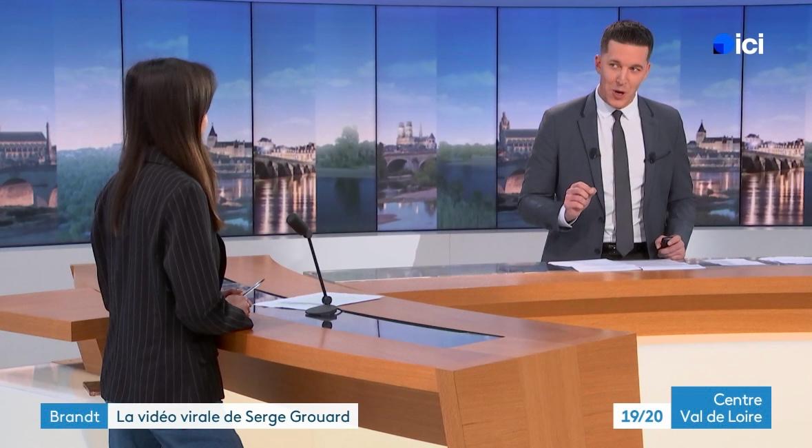 Valentine Samel sur le plateau du 19/20 face au présentateur